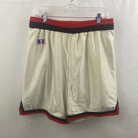 Vintage Russell Athletic Womens Misses Size 16 White Black Red Trim Gym Shorts - Picture 1 of 9